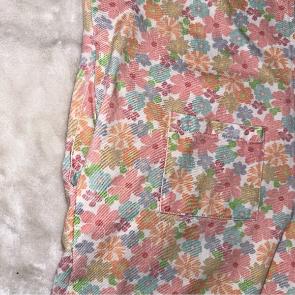 Storia Floral Denim Button Romper Size Medium - Picture 10 of 11